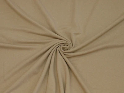 French Terry 100x150cm beige, recyclelt, Sommer Sweat, Stoff  nähen, Unistoffe - Bild 1 von 2