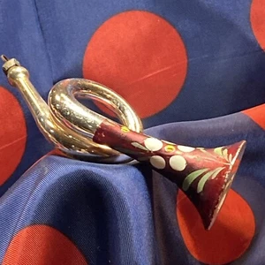 ANTIGUA BOLA DE NAVIDAD FIGURATIVA DECORACIÓN FLOR VIDRIO MERCURIO PINTADO A MANO - Imagen 1 de 11