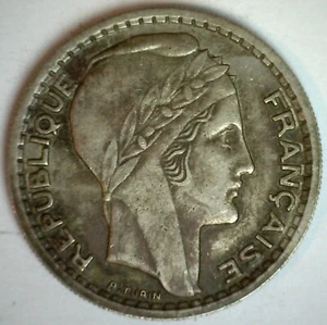 1946 B France Copper Nickel 10 Francs Coin Very Fine Circulated Grain Columns - Picture 1 of 2