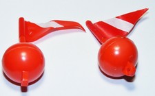 2 Vtg GI Joe 12" 1975 Adventure Team Red Buoy Lot Deep Sea Diver 8 Ropes Danger