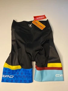 CAPO Women’s SmallPadded Cycling Shorts Canary Challenge Elastic Interface Italy - Picture 1 of 9