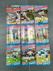 9 x Brighton and Hove Albion 1996-97 programmes inc. Doncaster last at Goldstone - Picture 1 of 11
