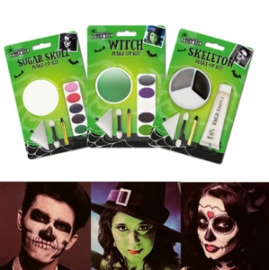 Halloween Face Paint Make-up Kit - Skeleton, Witch, Sugar Skull Fancy Dress - Picture 1 of 10