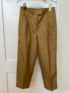 Neu mit Etikett Damen J. CREW High Rise Plissee Hose Hose Gr. 8 senfbraun (GR179) - Bild 1 von 10