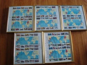 US MHN FULL SET OF 5 SHEETS WW11 1991-1995 STAMPS FRAMED - Picture 1 of 9