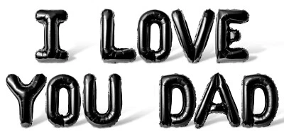 I LOVE YOU DAD Letter Balloon Banner - Father's Day Party Supply Decorations - Image 1 of 4