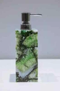 Green Agate Soap Refill Dispenser – Bathroom & Shower Décor Accessory - Picture 1 of 6