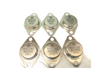 2 Pairs | MJ21193 + MJ21194 Motorola PNP + NPN Silicon Power Transistors - Picture 1 of 1