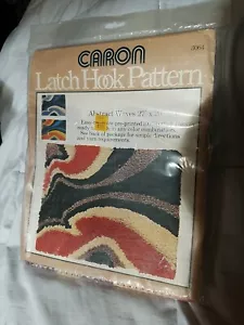 Abstract Waves Latch Hook Canvas Pattern Caron 1977 Vintage New 27" x 20" Craft - Picture 1 of 3