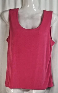 Women's Top Sleeveless Size Medium Liquid Slinky Knit Pink Color Tank - Picture 1 of 4