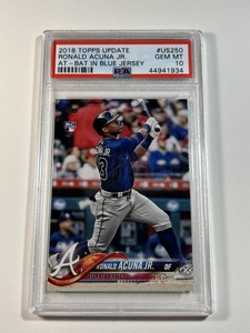 2018 Topps Update #US250 Ronald Acuna Jr.  PSA 10   Bat in Blue Jersey MVP