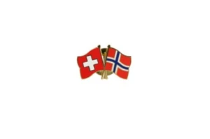 Schweiz - Norwegen Flaggen Pin Fahnen Pins Fahnenpin Flaggenpin Anstecker - Bild 1 von 1
