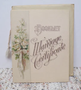 Viktorianische Heiratsurkunde Hochzeitsbroschüre 1900 mit Schriften & Umschlag UNBENUTZT - Bild 1 von 12
