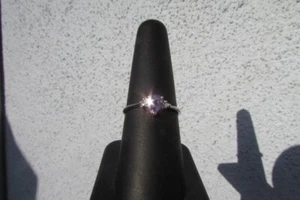 Ladies Platinum Tanzanite With Diamond Accent Ring Size 7.5 - Picture 1 of 12
