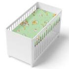 Baby Fitted Cot Sheet Printed Design 100% Cotton Mattress120x60cm Ladder Green
