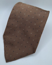 Allea Milano Mens 100% Silk Neck Tie Made in Italy Brown 60" x 3.75"