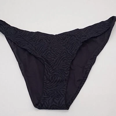 Parte inferior de biquíni feminina RVCA grande/12 corrida selvagem cobertura francesa preta verdadeira L/12 - Imagem 1 de 4