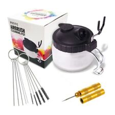 Airbrush Cleaning Kit Cleaner Supplies Brushes Airbrush Cleaning Pot with Holder