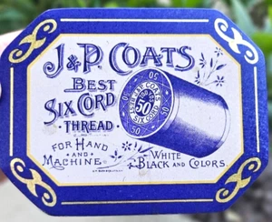 J & P Coats Best Six Cord Thread TIN para mano y máquina blanco negro y color - Imagen 1 de 6