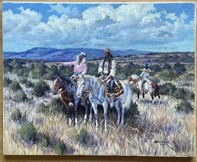 Espectacular Pintura al Óleo Original Firmada Alberto Ruiz Vela Patagonia Arizona Foto 1 de 4
