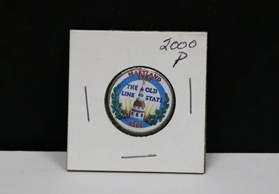 2000 P MARYLAND COLORIZED STATE QUARTER WASHINGTON OBVERSE FREE SHIPP SAT#322 - Image 1 of 3