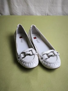 Högl Ballerina Weiß Schnalle Damenschuhe UK 7 EU 41 glitzer Leder - Bild 1 von 5