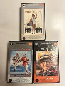 Warner Home Video Lot (VHS) Oh, God!, OH, GOD! YOU DEVIL, PROTOCOL, Clamshell - Picture 1 of 5