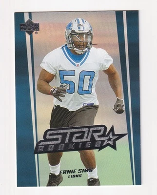 2006 UPPER DECK FOOTBALL ERNIE SIMS STAR ROOKIES CARD 247 - Image 1 of 2