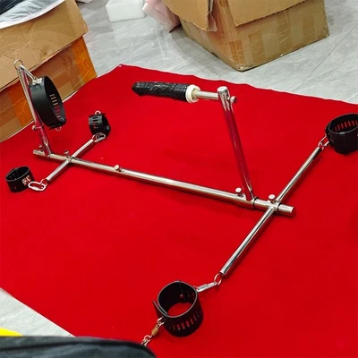 Marco de tortura sexual barra de pierna abierta puños tobilleros con consolador juguetes de sujeción esclavos Foto 1 de 4