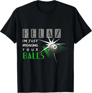 Lustiges T-Shirt Breaking Your Balls Billard Poolspieler Geschenk - Bild 1 von 3