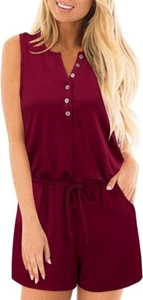 II ININ Damen Sommer Mini Playsuit Strampler Damen Träger Urlaub Strand Overall - Bild 1 von 7