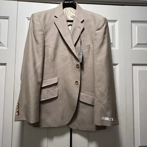 NWT Geoffrey Beene Sportcoat Jacket Tan Mens 42S Sensafil Blended Luxury G704 - Picture 1 of 18