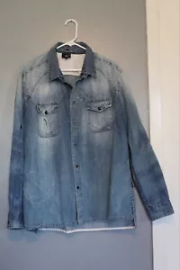 Just Cavalli Mens Denim Chambray Button Up Down Shirt Size 60 - Picture 1 of 13