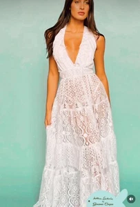 Antica Sartoria Lace White Long Dress With Open Back 2024 🤍🤍 - Picture 1 of 1