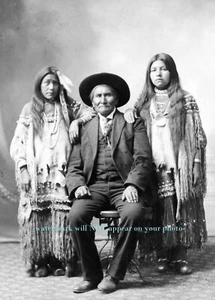 FOTO GERONIMO 1907 con piezas, retrato jefe indio nativo americano apache - Imagen 1 de 2