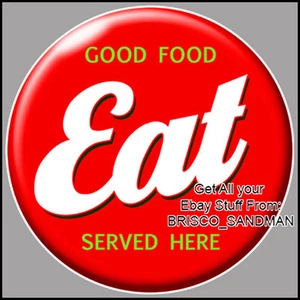 Fridge Fun Refrigerator Magnet "EAT" Red Circular Logo -Retro Diner- -DIE-CUT- - Picture 1 of 6