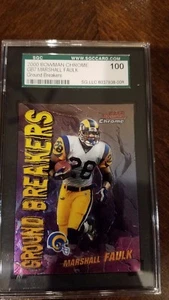 Marshall Faulk SGC 100 2000 Bowman Chrome Ground Breakers ONLY 1 IN THE WORLD - Picture 1 of 1