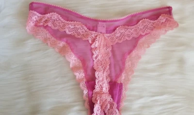 VICTORIA'S SECRET TEASE PIERNA ALTA CUCHARA TANGA PANTY ROSA/ROSA GRANDE NUEVO CON ETIQUETAS Foto 1 de 4