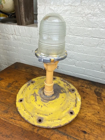 Vintage Runway Light w/ Clear Fluted Glass Globe Crouse-Hinds Exterior Lighting Cover