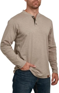 Henley Long Sleeve Shirts for Men - Mens Henley with Flex Material - Picture 1 of 11