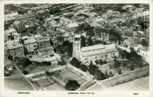 REAL PHOTOGRAPHIC AERIAL VIEW POSTCARD OF SEDBERGH FROM THE AIR, WEST YORKSHIRE - Picture 1 of 2