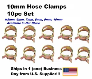 ID 10mm Spring Clip,Vacuum,Fuel,Oil,Air Hose Line Band Clamp,Low Pressure 10pc - Picture 1 of 10