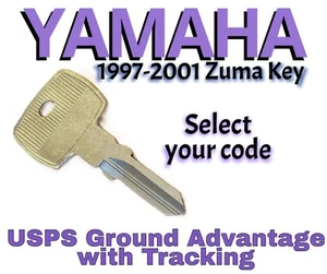 1997-2001 Yamaha Zuma Scooter Key Cut to Code 8001-8250 All Metal - Picture 1 of 1