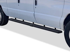 iBoard Running Boards 5-inch Matte Black Fit 99-14 Ford Econoline Full Size Van - Picture 1 of 6