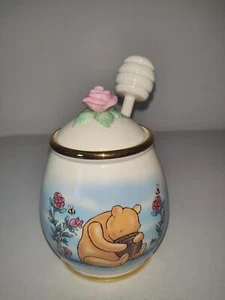 Lenox Classic Winnie the Pooh Honey Pot Bee Dipper Rose Lid Disney jar - Picture 1 of 5