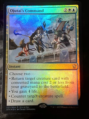 Ojutai's Command Promo FOIL , Dragons of Tarkir , LP ,  MTG, FREE SHIPPING - Image 1 of 4