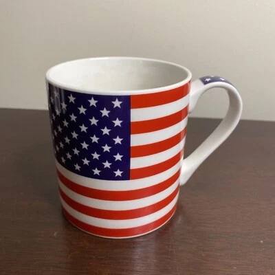 Taza de café bandera americana de Home Essentials cerámica grande roja blanca y azul Foto 1 de 4