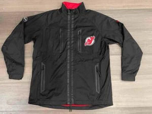 NEW FANATICS NEW JERSEY DEVILS AUTHENTIC PRO RINK COACH'S JACKET BLACK MEDIUM - Picture 1 of 6