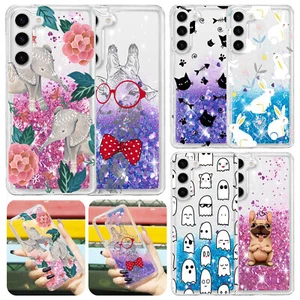 Painted Liquid Glitter Phone Case Clear Cover For Samsung Galaxy S24 A55 A16 A35 - Photo 1 sur 47