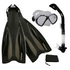 PROMATE Deluxe Snorkeling Diving Mask Dry Snorkel Fins Flippers Gear Set 